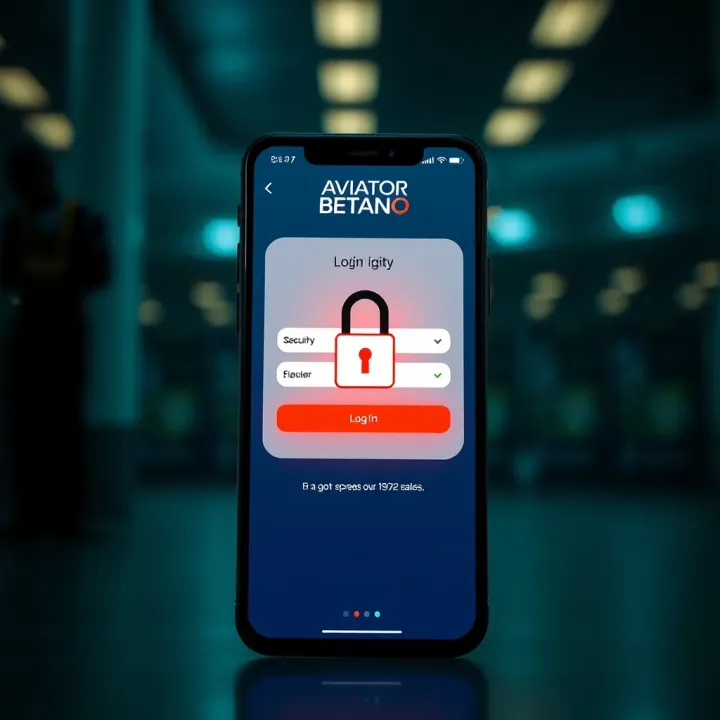Secure login screen of Aviator Betano app highlighting security features