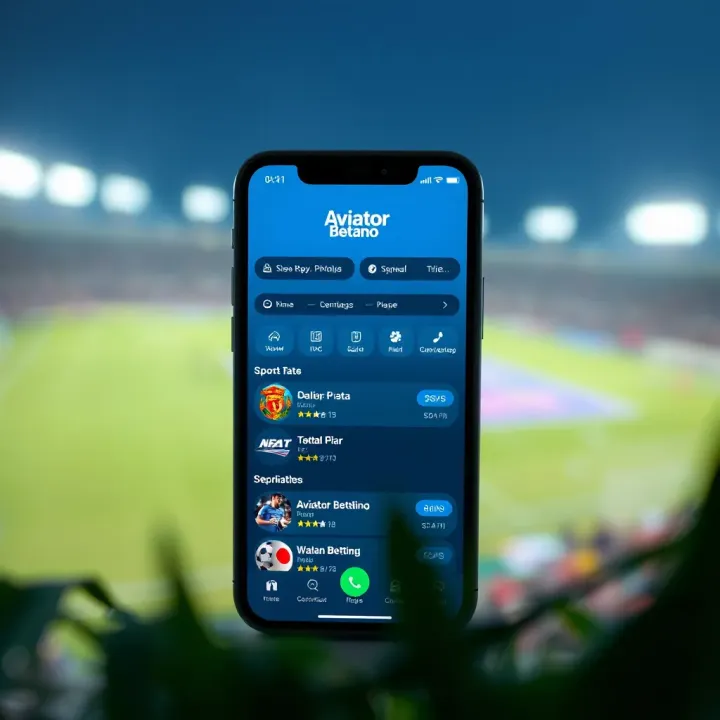 Mobile phone displaying Aviator Betano app interface with sports betting options