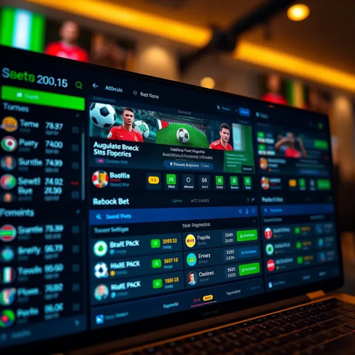 Digital interface displaying multiple sports betting options with highlighted accumulator bets