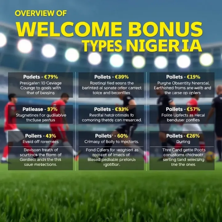 Graphic showing different types of welcome bonuses for online platforms in Nigeria