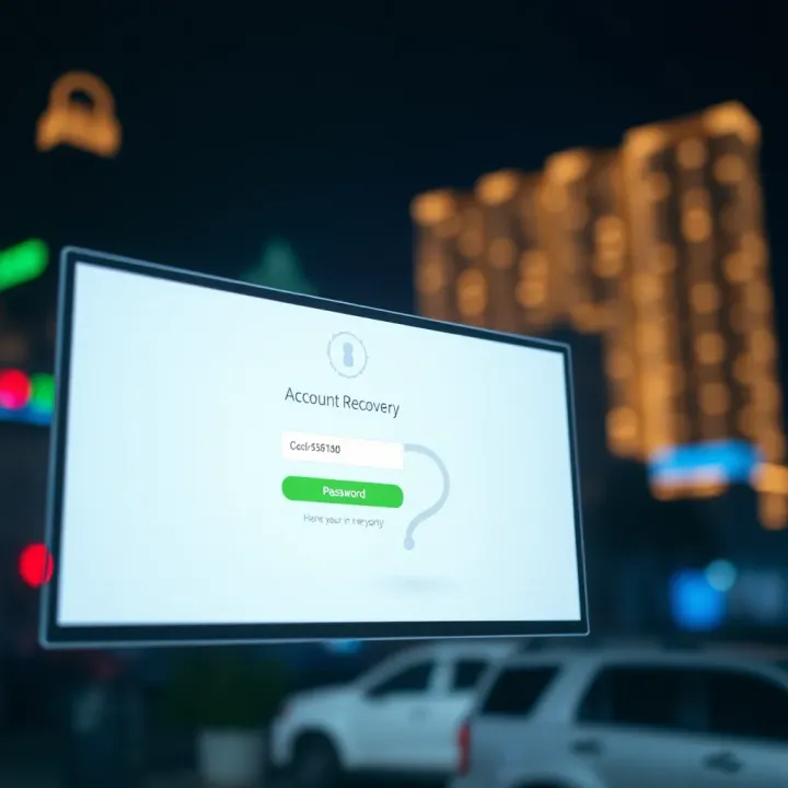 Secure login interface showing password entry for account recovery