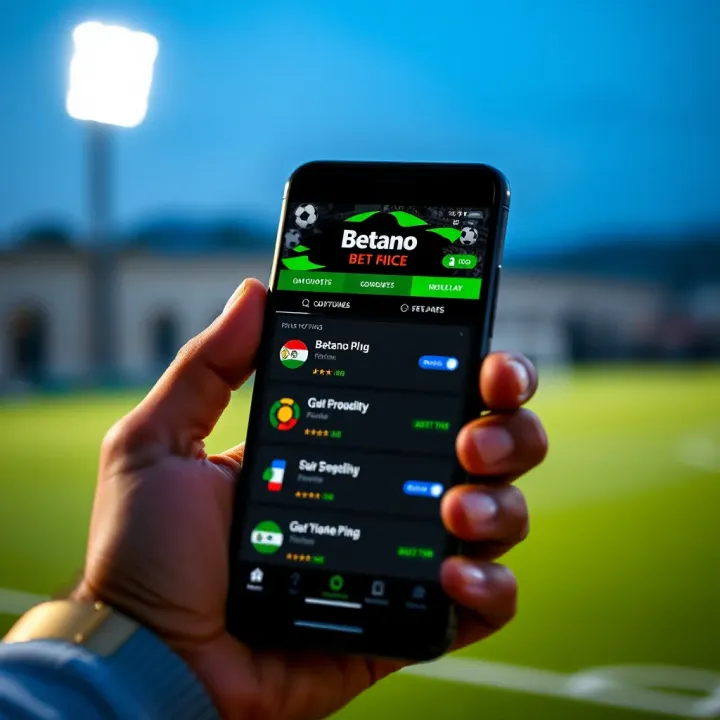 Mobile device displaying Betano app interface with betting options