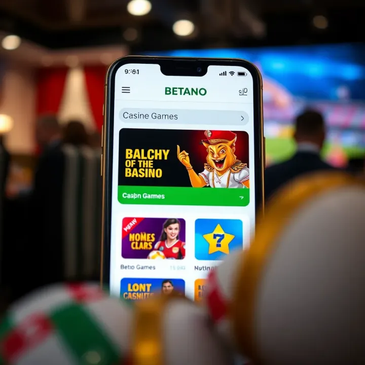 Betano app interface displaying casino games selection available for Nigerian users