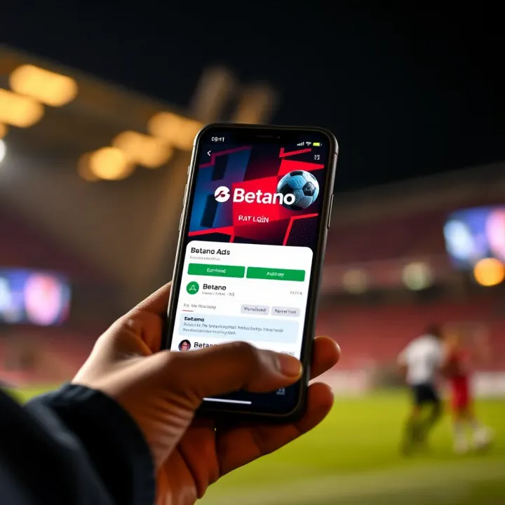 Smartphone displaying the Betano app download screen on a digital store
