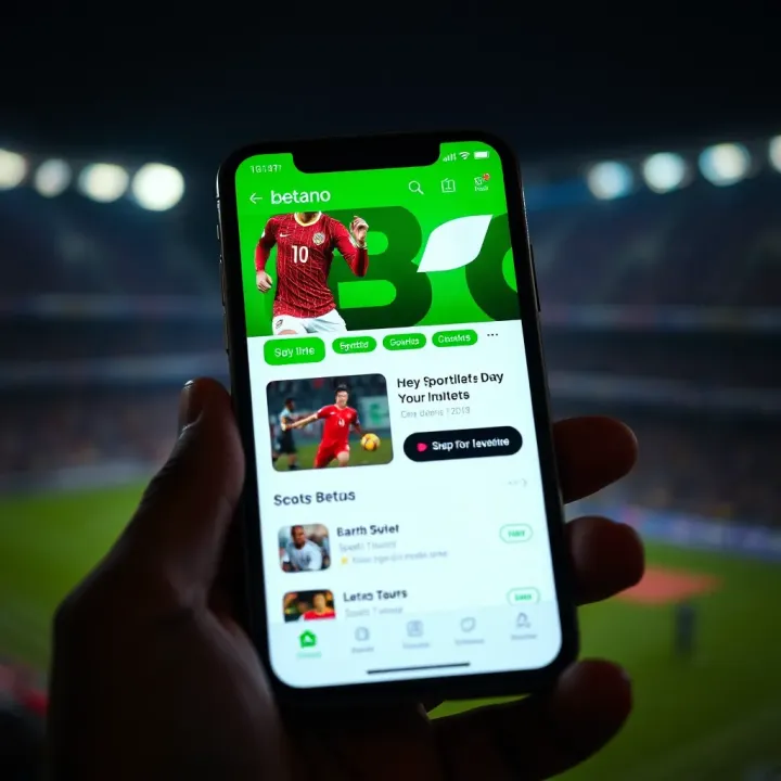iPhone displaying the Betano app homepage with sports betting options in Nigeria