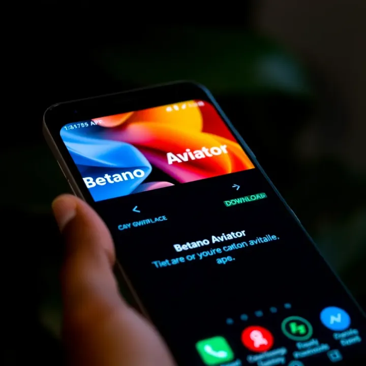 Android smartphone displaying Betano Aviator app installation screen with download progress