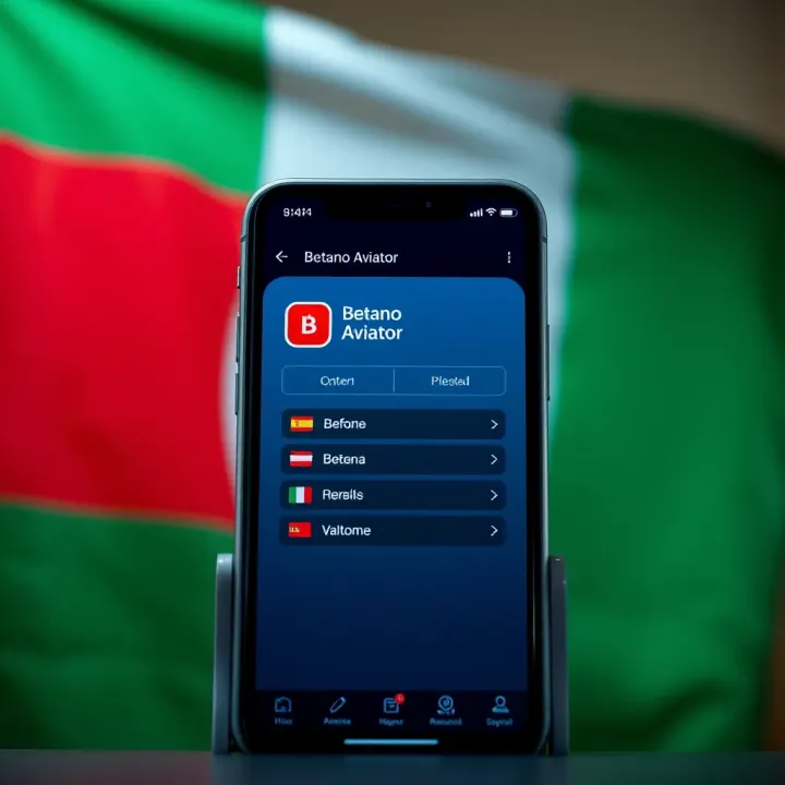 Illustration of a smartphone displaying the Betano Aviator app installation screen with Nigerian flag in background