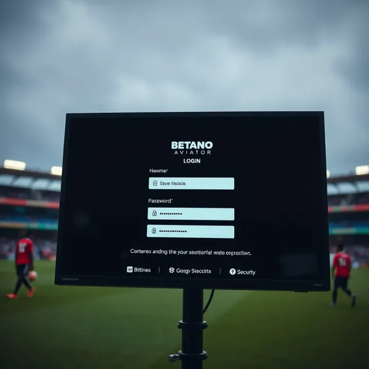 Secure login screen of Betano Aviator displaying username and password fields with security icons