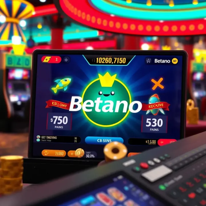 Casino gameplay interface highlighting bankroll management tips on Betano platform