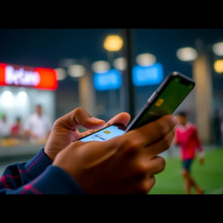 User interacting with a mobile app showcasing Betano card benefits and transaction options