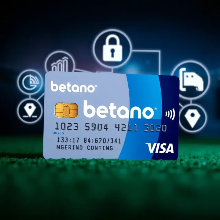 Betano debit card displayed with digital icons representing security features