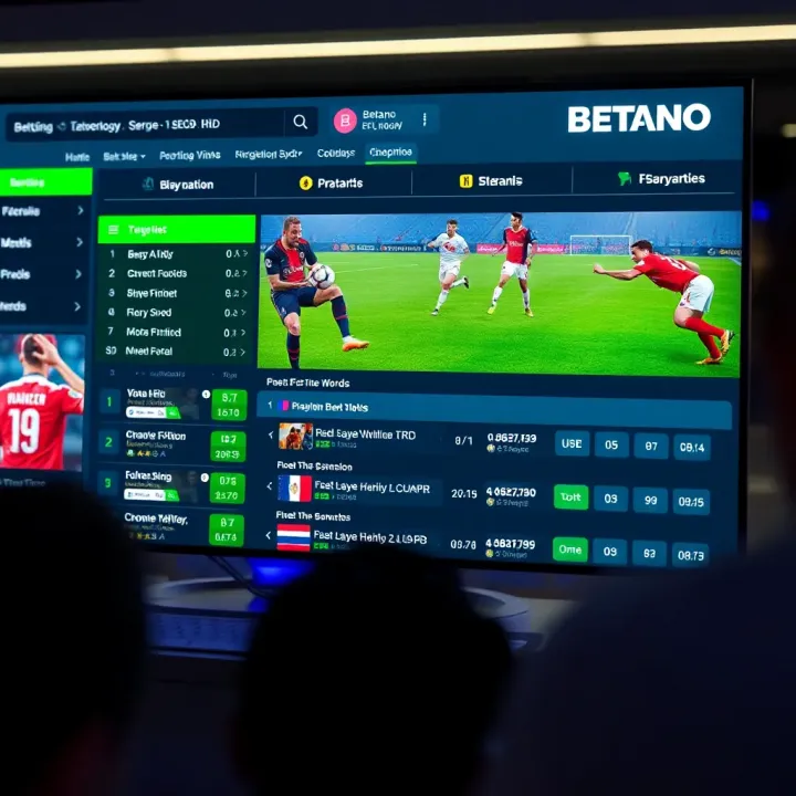 Digital interface displaying English Premier League betting options with clear odds