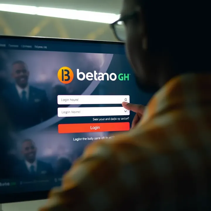 User entering login credentials on Betano Ghana online betting platform