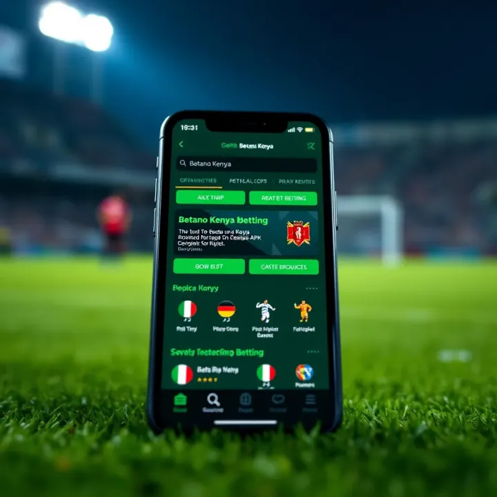 Mobile phone displaying Betano Kenya sports betting app interface