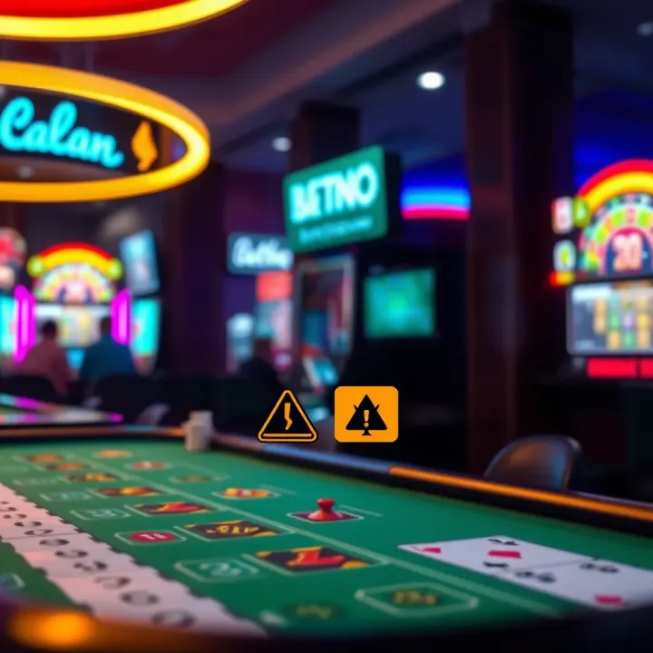 Visual representation of gaming strategies highlighting risk and caution symbols