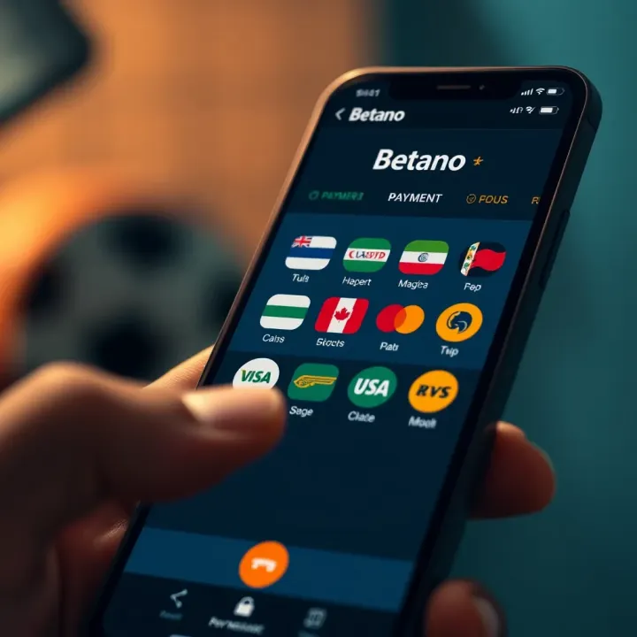 Various Nigerian payment methods icons compatible with Betano app on smartphone screen