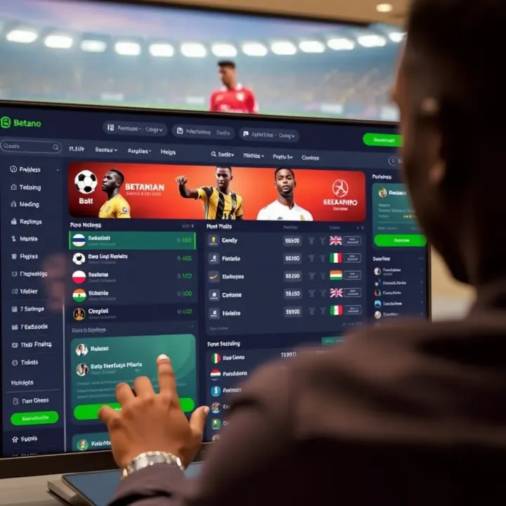 User interface of Betano Naija showing sports betting options and odds