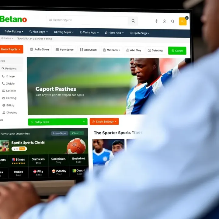 Screenshot of Betano Nigeria homepage showcasing sports betting options