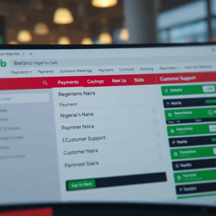 Display of Betano Nigeria platform with highlighted Nigerian Naira payment options and customer support chat