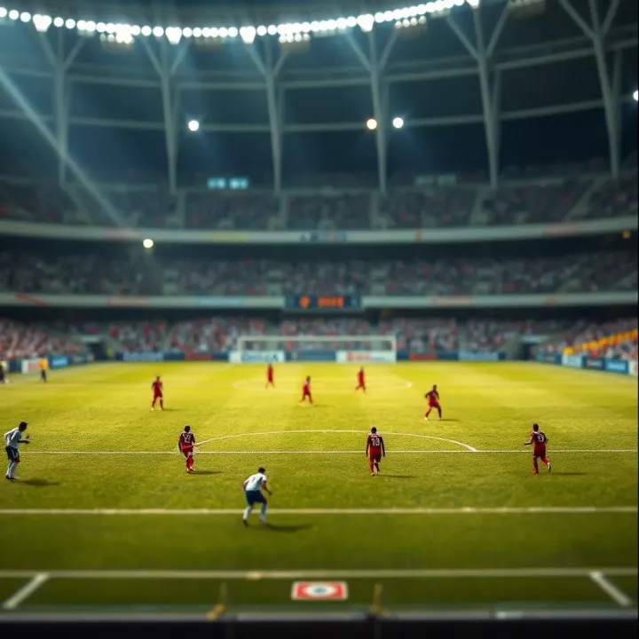 Detailed football pitch showing team formations and strategic player movements