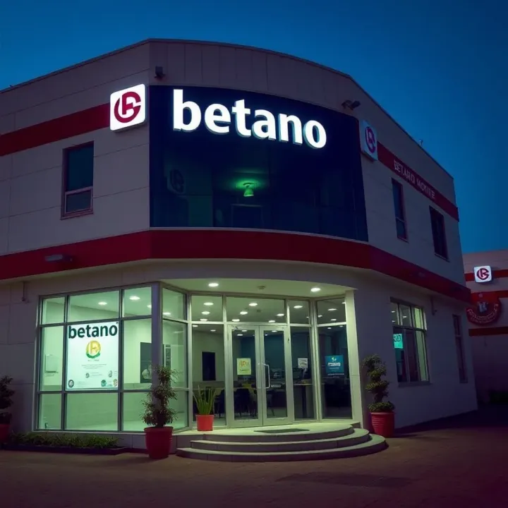 Exterior view of Betano office building in Abuja with clear signage and entrance