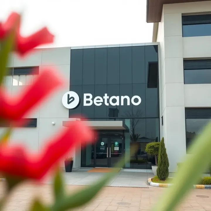 Exterior view of Betano official head office building with clear signage