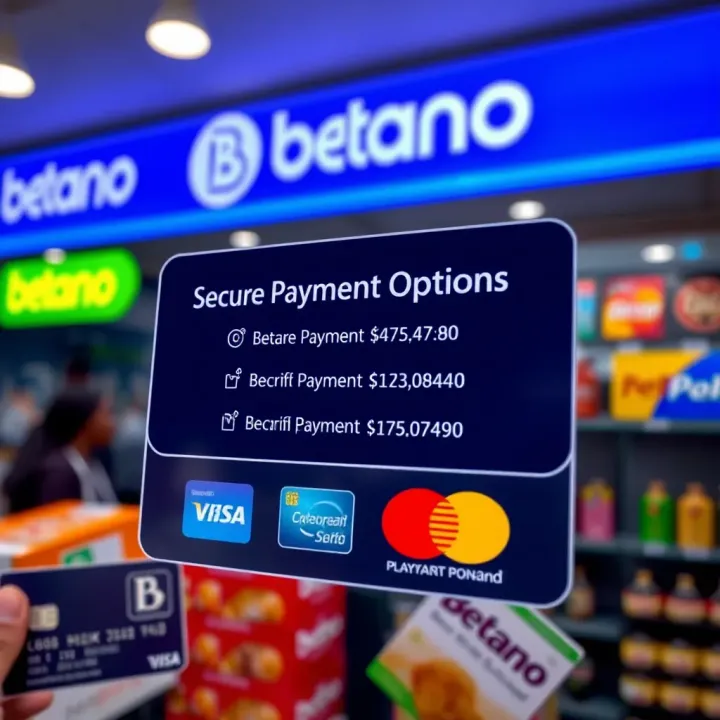 Secure online payment methods displayed on a digital platform for Betano booking