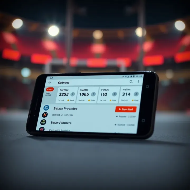 User interface of Betano Partners APK showing dashboard and main features on an Android device