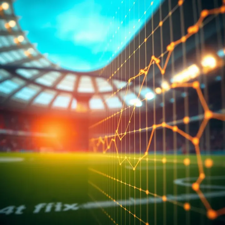Conceptual illustration of digital data flow representing prediction algorithms for betting