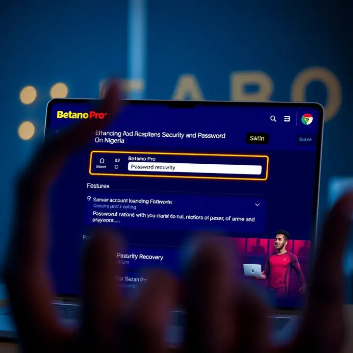 Secure account verification screen illustrating password recovery options and security features on Betano Pro platform