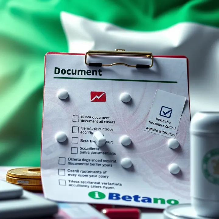 Checklist of required documents and verification icons against a Nigerian flag background