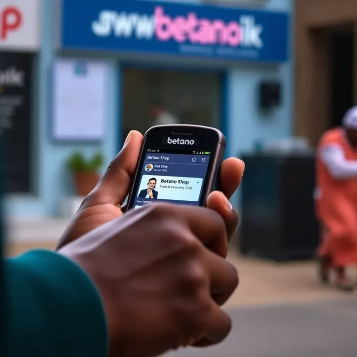 User accessing Betano Shop on a classic mobile device with network signal visible