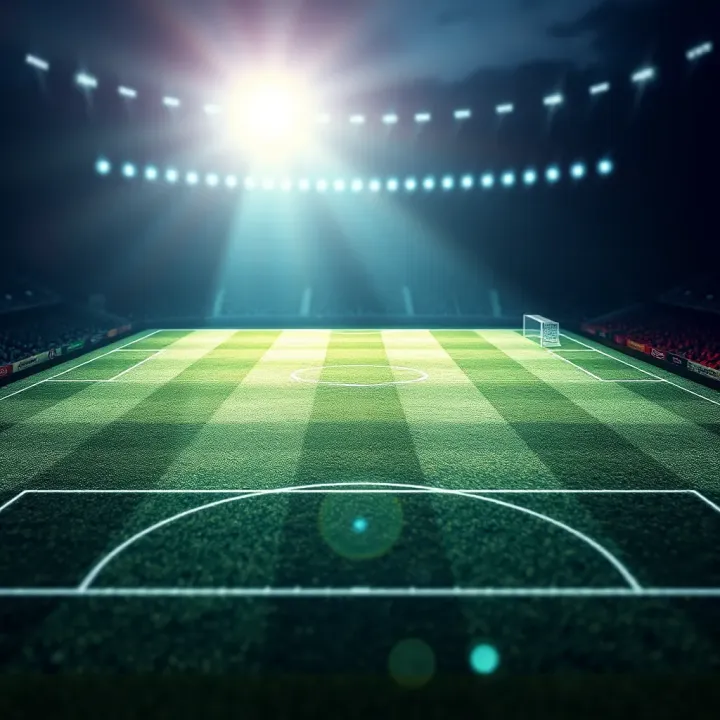 Graphic showing a detailed soccer field with prediction analytics overlay