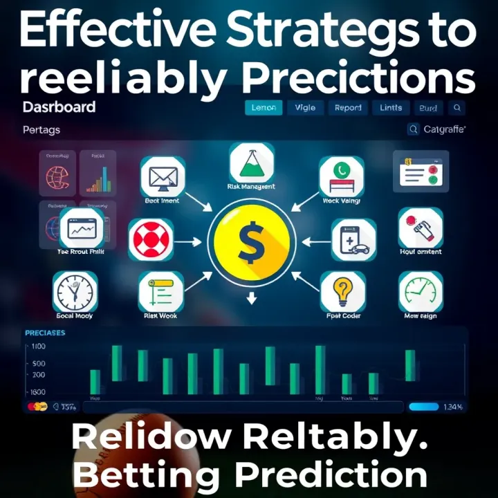 Illustration of strategic betting approach with icons for risk management and decision-making on a sports betting dashboard