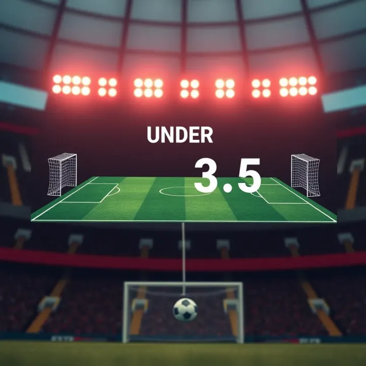 Illustration showing a football scoreboard with total goals under a specific threshold