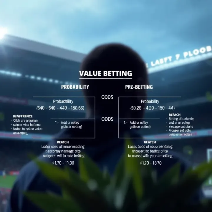 Diagram explaining value betting concept with odds and probability comparison