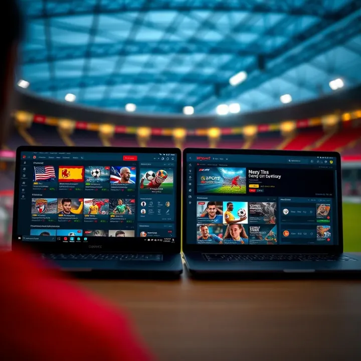 Comparison of Betano and Msport sports betting platforms showcasing features and user interfaces