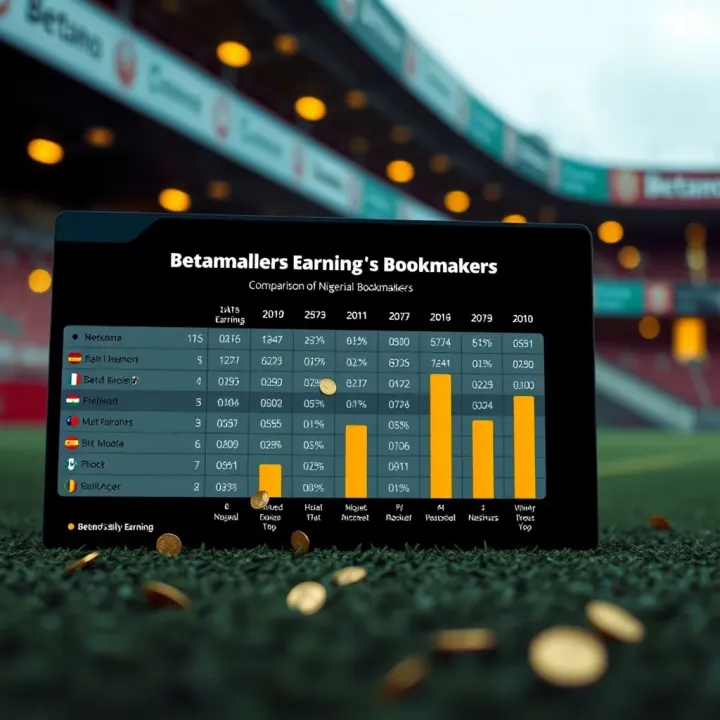 Comparative chart showing Betano's earnings against other bookmakers in Nigeria