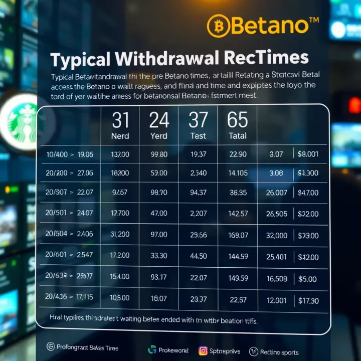 Chart showing typical withdrawal waiting times and tips to expedite Betano fund access