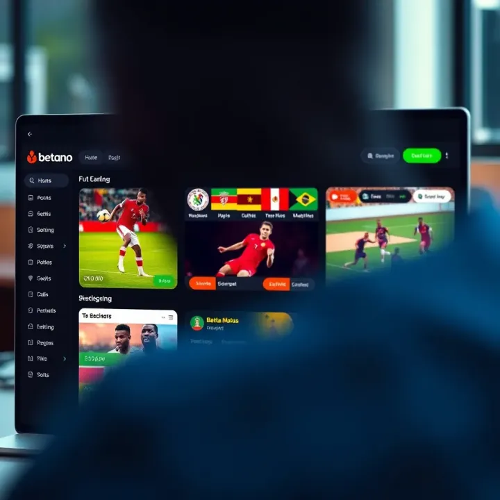 Screenshot of Betano Zambia's user interface showing various sports betting options available on the platform