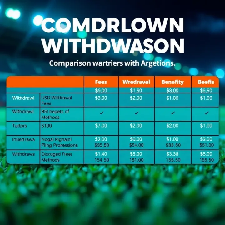 Comparison chart highlighting different withdrawal methods with their respective fees and benefits for Nigerian bettors