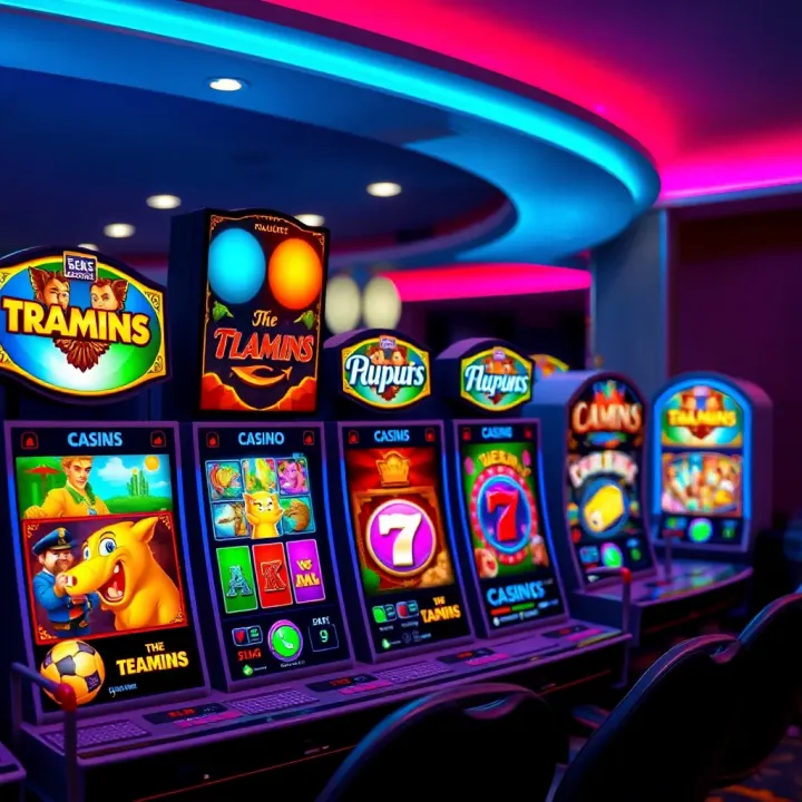 Colorful Playtech casino slot machines showcasing a variety of game themes and vibrant graphics