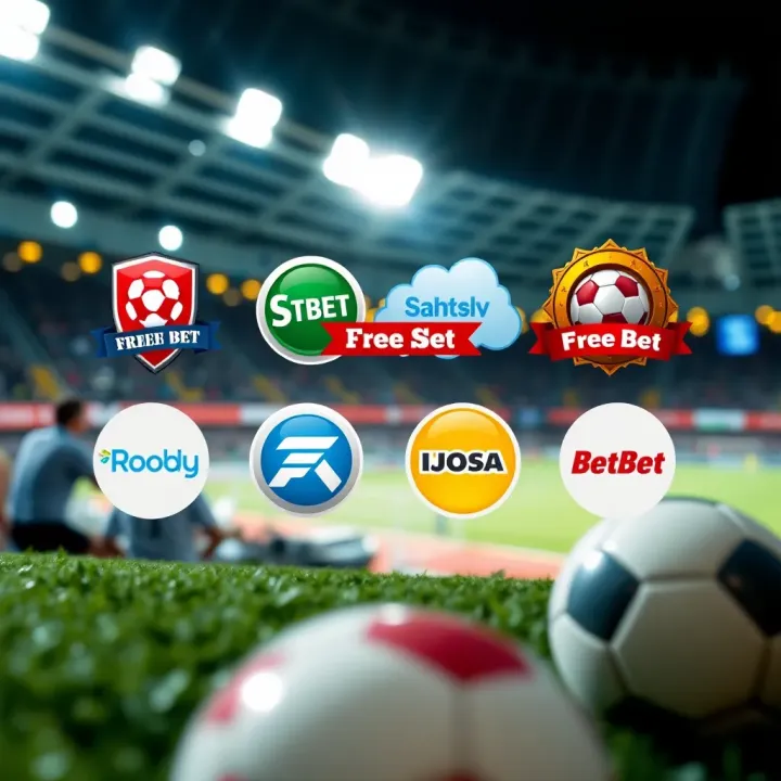 Graphic showing various popular betting sites in Nigeria with free bet bonus icons
