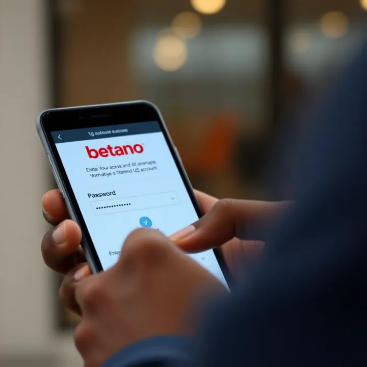 User logging into Betano UG account on a mobile device with secure password entry