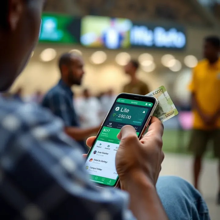 User placing a bet on M-Lite Betano mobile app with Nigerian currency