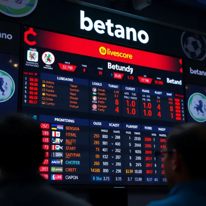 Live sports scoreboard displaying real-time updates and betting odds on a digital platform