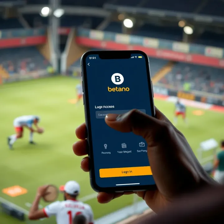 User logging into Betano account on a secure mobile app interface