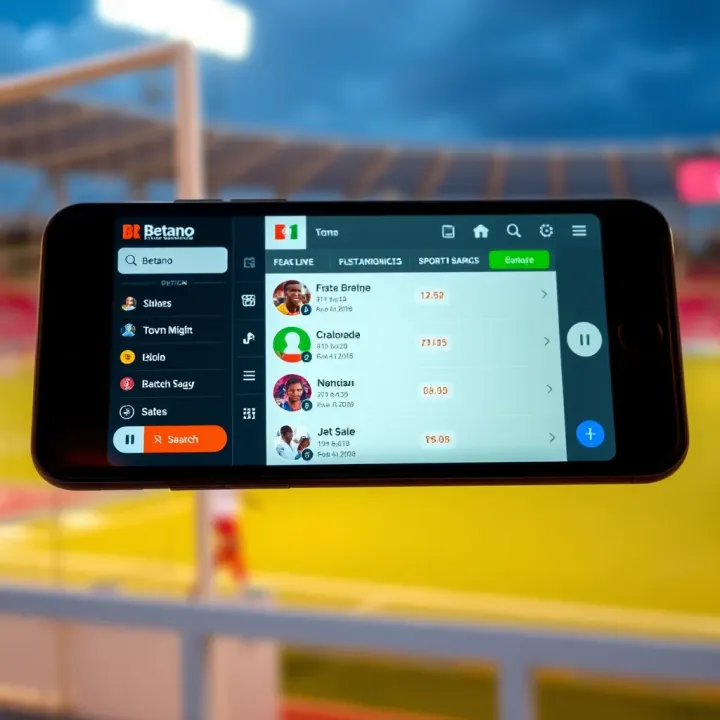 Mobile phone displaying the Betano Lite interface with sports betting options on screen