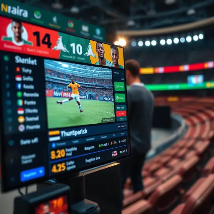 A digital sports betting interface featuring Nigerian naira currency and popular football teams