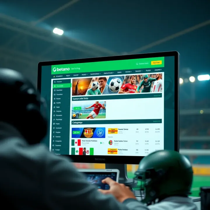 Screenshot of Betano Nigeria official homepage showcasing user-friendly interface and betting categories